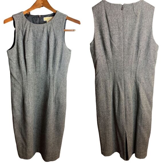 Michael Kors Grey Sheath Dress Sleeveless High Neck Size 6 - Picture 1 of 9